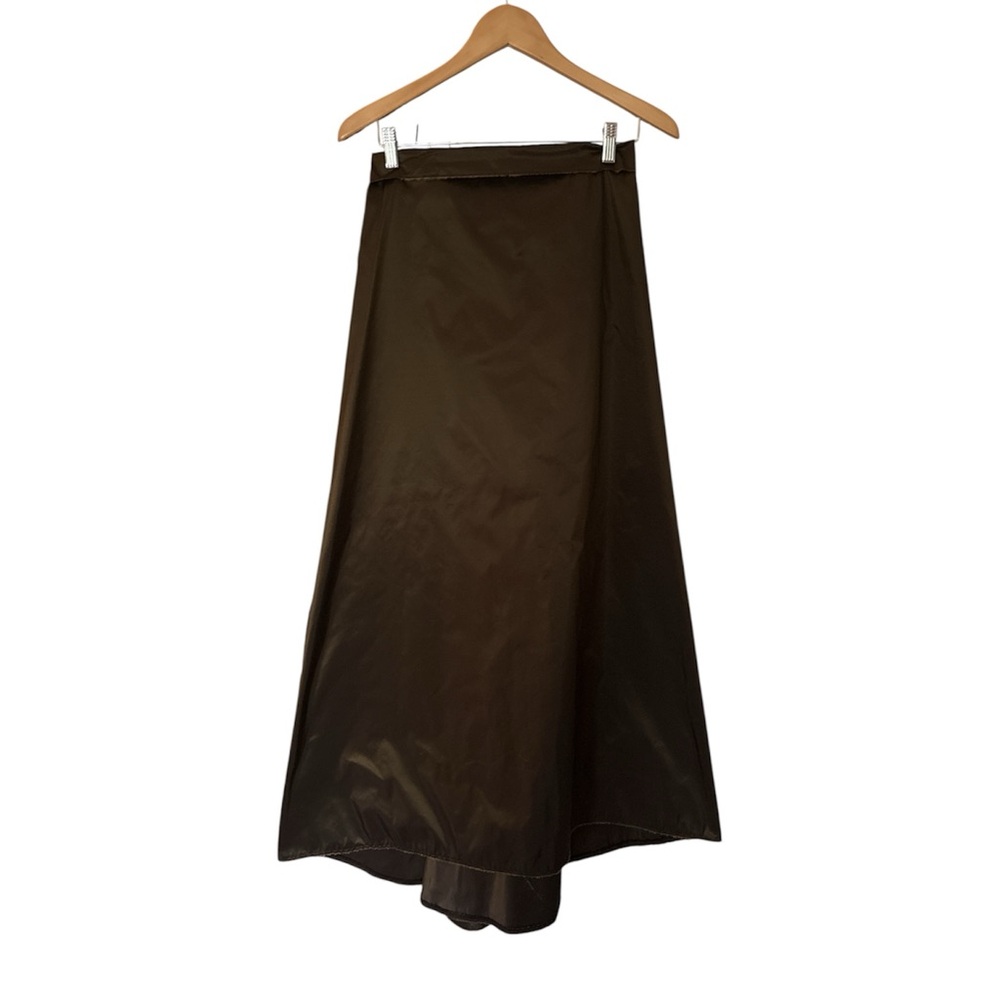 Vintage Savannah Studios Nylon Chocolate High Low Maxi Skirt